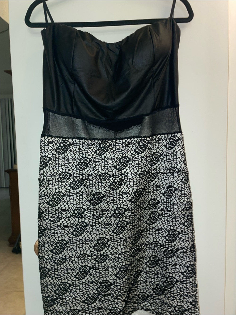 Janette Plus Black Strapless Lace-Overlay Dress